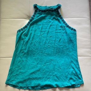 EUC The Limited High neck with embroidered detail sleeveless top